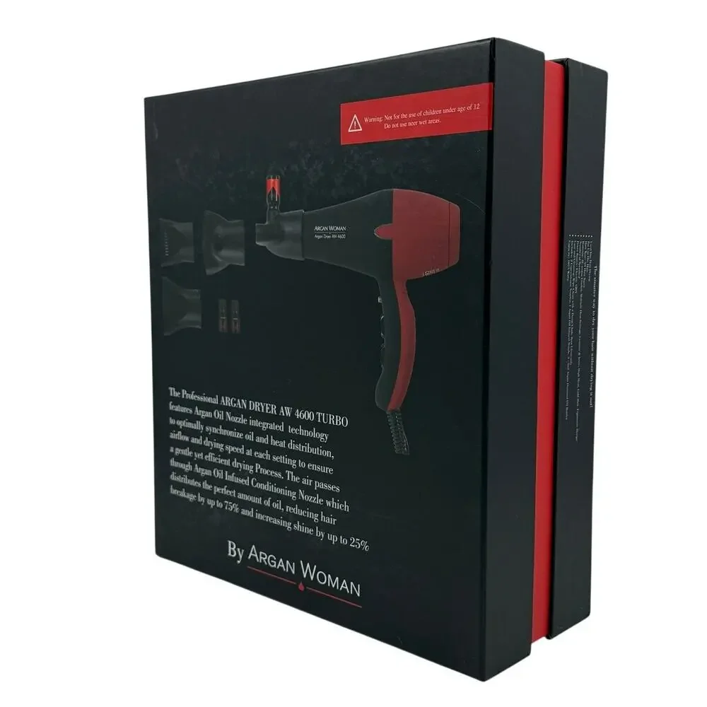 Argan Turbo Ionic Hair Dryer AW4600 Set NIB with Oils & Nozzles